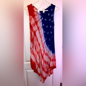 Riviera Sun, Medium, American Flag Tie Dye Dress